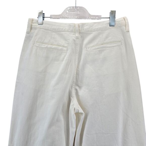 Madewell Jeans Womens 30 NEW Baggy Straight White High Rise Wide Leg Pleated - Picture 4 of 11